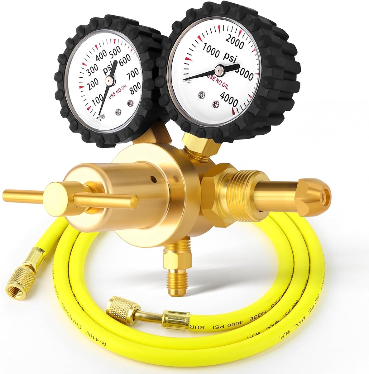 Stikstofregelaar 0-800PSI - CGA580 Inlaat - 1/4" Mannelijke Connector - Gemakkelijk af te lezen manometers - ShopVlot