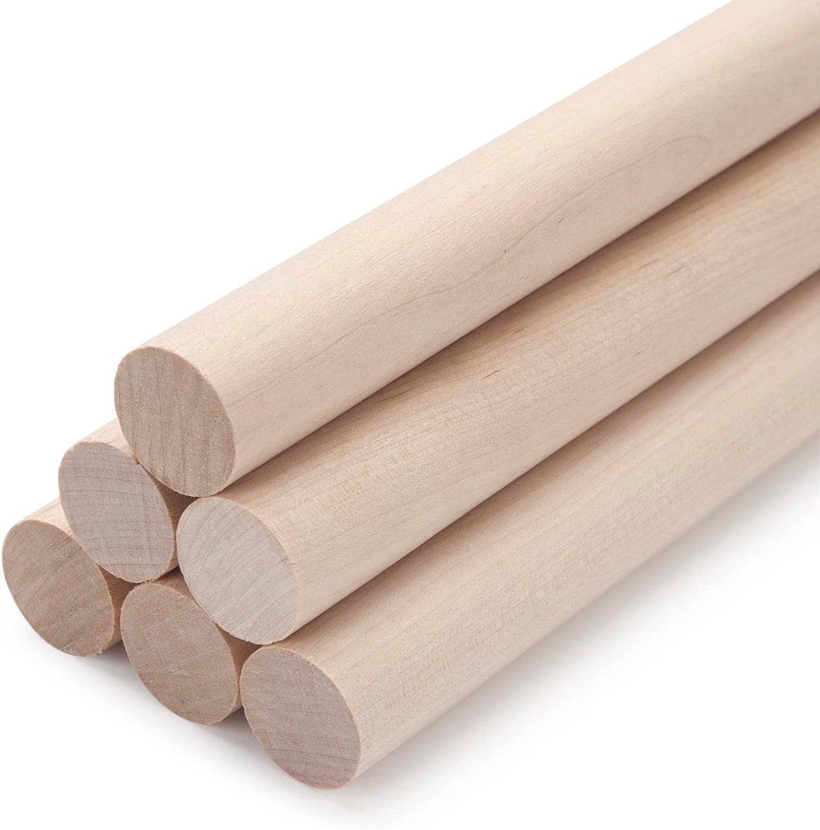 Houten Dowel Stokken 15 Inch - Onbehandeld Hout - Sterk voor Zware Gordijnen - Perfect voor Doe-het-zelf Projecten - ShopVlot