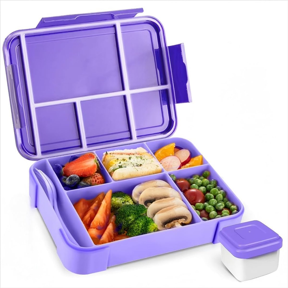 Kinderbroodtrommel 1330 ml - lekvrije bento box - met vakken - ideaal voor school en uitstapjes - ShopVlot