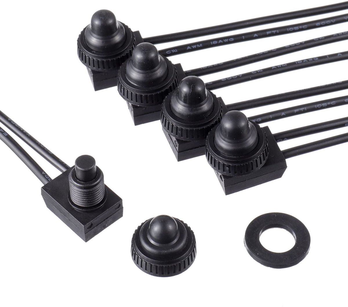 12V Waterproof Drukknop Aan/Uit Schakelaar - SPST Switch - Duurzaam en Waterdicht - ShopVlot