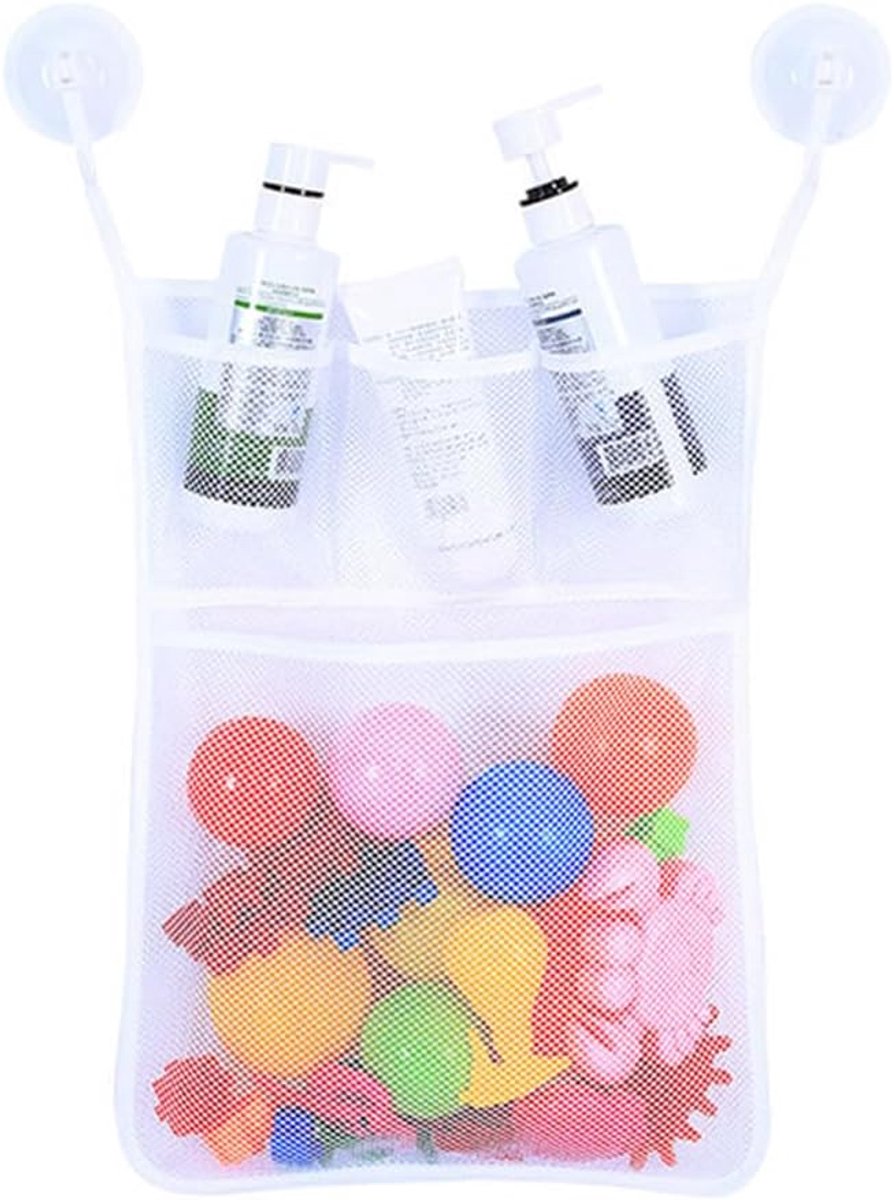 Badkamerspullen organizer - polyester - met haken - houdt badkamer netjes - ShopVlot