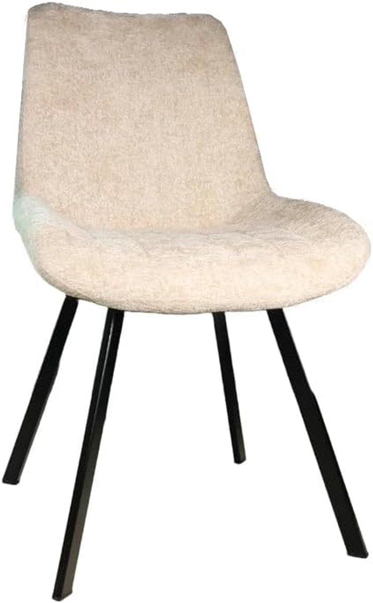 Eetstoel Susta - beige chenille - gemakkelijk in elkaar te zetten - stijlvol en comfortabel - ShopVlot
