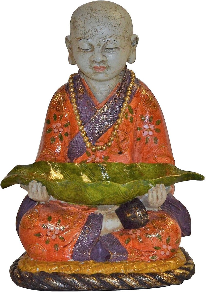 Shaolin Mönch beeld - 24 cm - gekleurd - decoratief item voor huis en tuin - ShopVlot