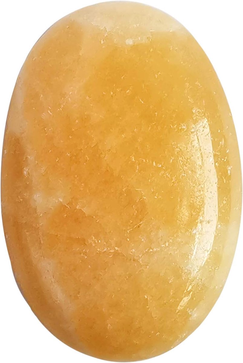 Zorgenstenen ovale handpalmzakken - natuurlijke gele jade - helende kristal - perfect voor massage - ShopVlot