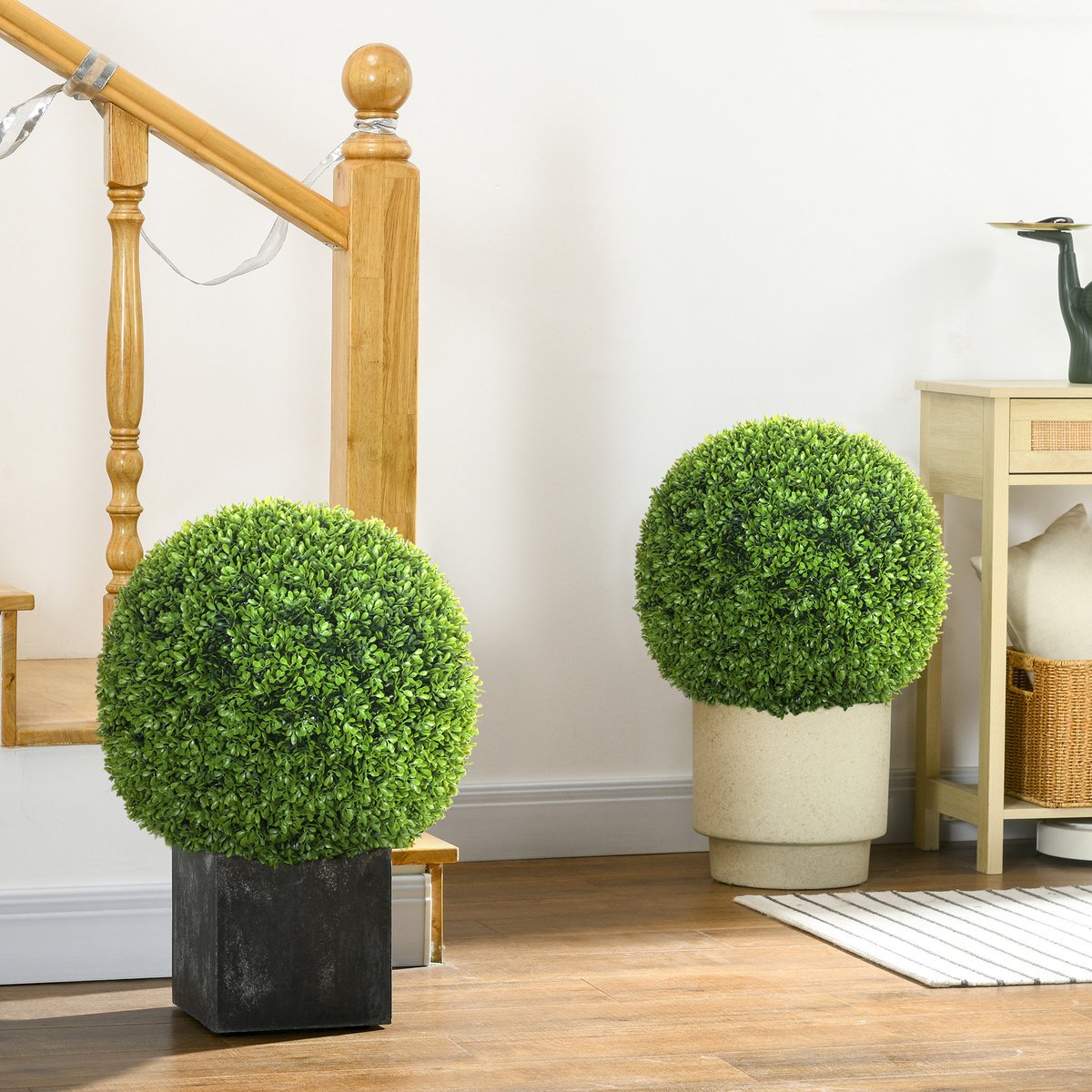 Kunstplant Buxusbol 40 Cm 2 Stuks Kunststof Groen Voor Binnen En Buiten Onderhoudsarm Natuurlijk Ogend Decoratief