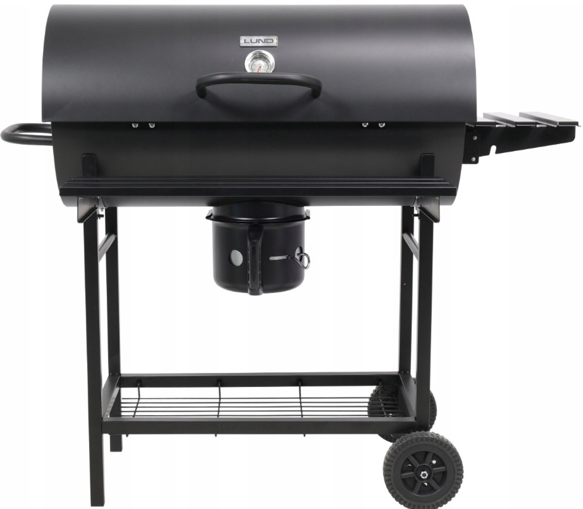 Merkloze Koolgrill 71x35cm met deksel, plank, haan & thermometer