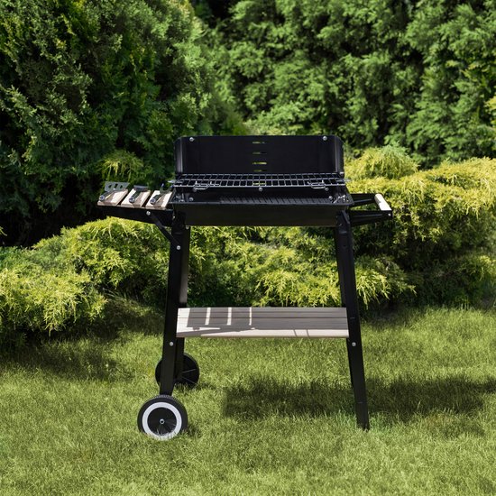 Grote Koolgrill met Wiel en Plank - Ideaal voor Tuin & Terras — afbeelding 2