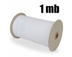 Platte Elastische Band 5mm Wit - Ideaal voor Mondkapjes - Per Meter