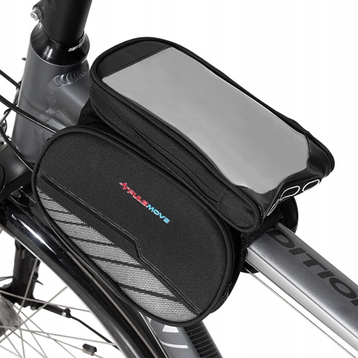 Merkloze Fietstas Frame met Telefoonhouder - Waterdicht & Touchscreen Compatibel
