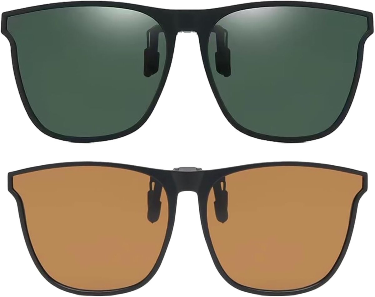 Zonnebril Clip-on Polariserend - Anti-Ultraviolet - Compact en Draagbaar - Set van 2 - SnelShoppen