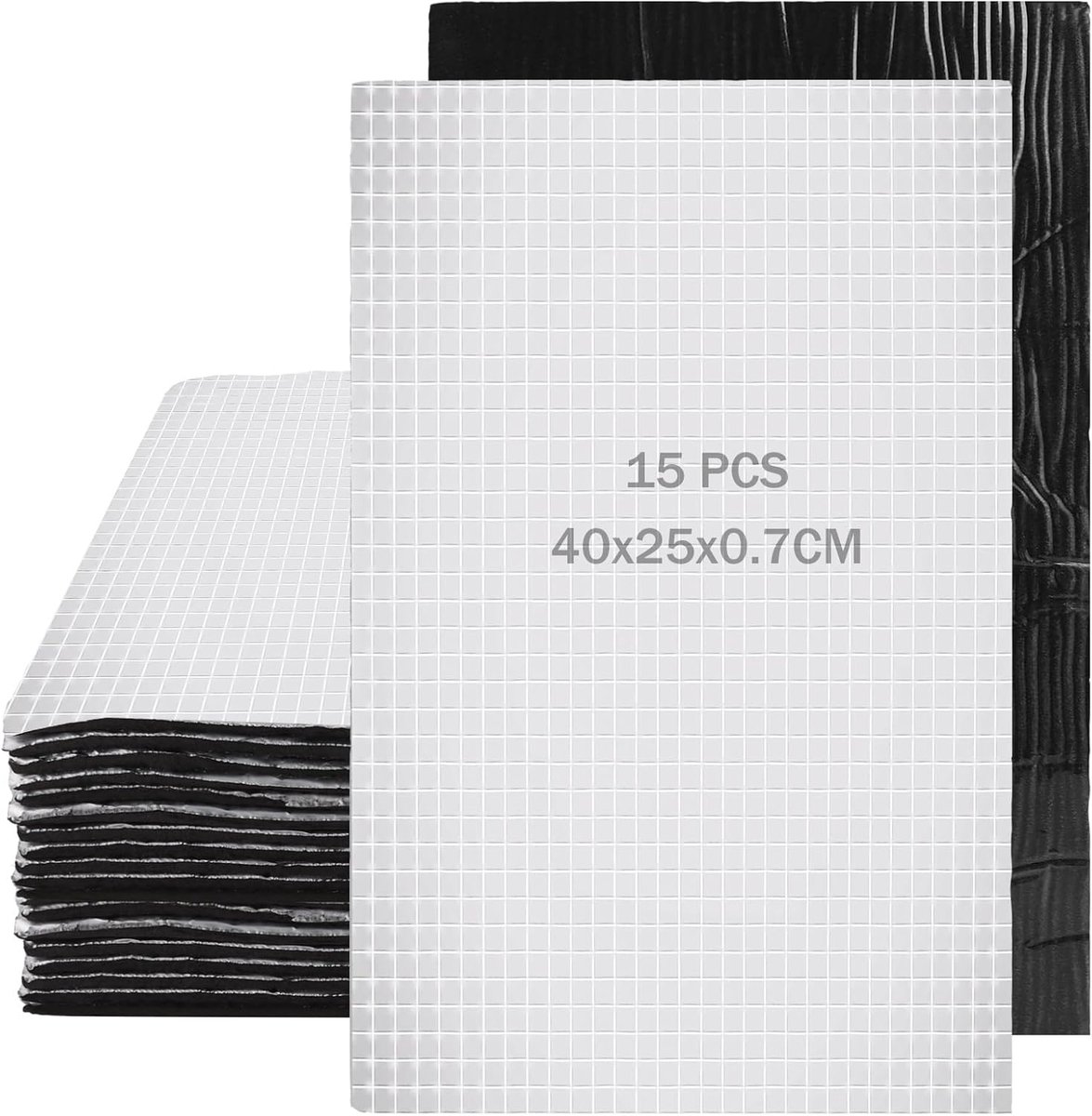 Isolatiemateriaal 15pcs 7mm - Zelfklevend Aluminium Butyl - Vochtbestendig - Geluidsisolatie voor auto - SnelShoppen