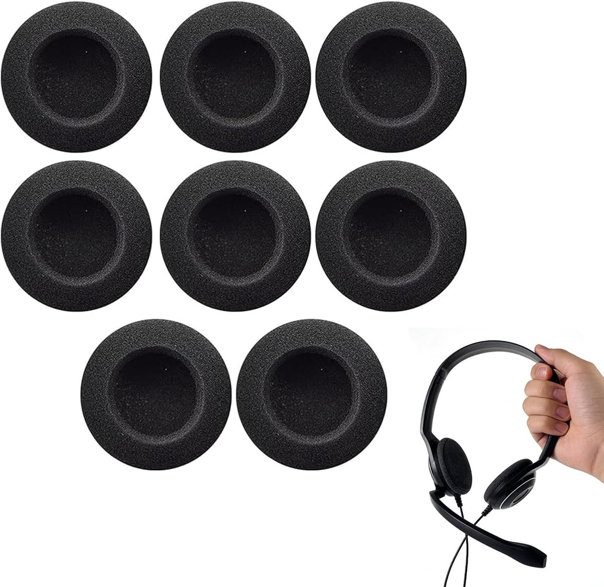 Earpads 60mm - Zachte Foam Oorkussens - Universele Vervangingen - Langdurig Comfort - SnelShoppen