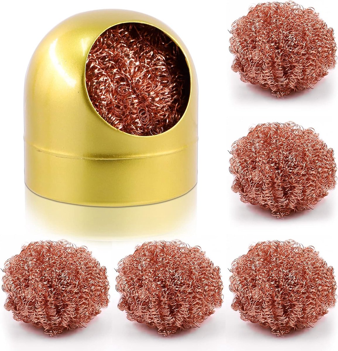 Soldering tip cleaner set 6-delig - Messing reinigingsdraad - Inclusief houder - SnelShoppen