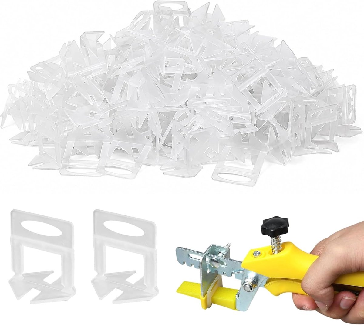 Tegel Niveau Clips 200 Stuks - 1 mm Leveling Kit - Tegelhulpmiddelen voor Nauwkeurig Lagen - Eenvoudig te Gebruiken - SnelShoppen