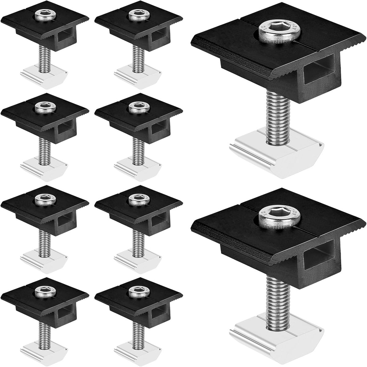 Solar panel montageset 10x 30mm aluminium - T-vormige houder - weerbestendig - geschikt voor zonnepanelen - ShopVlot