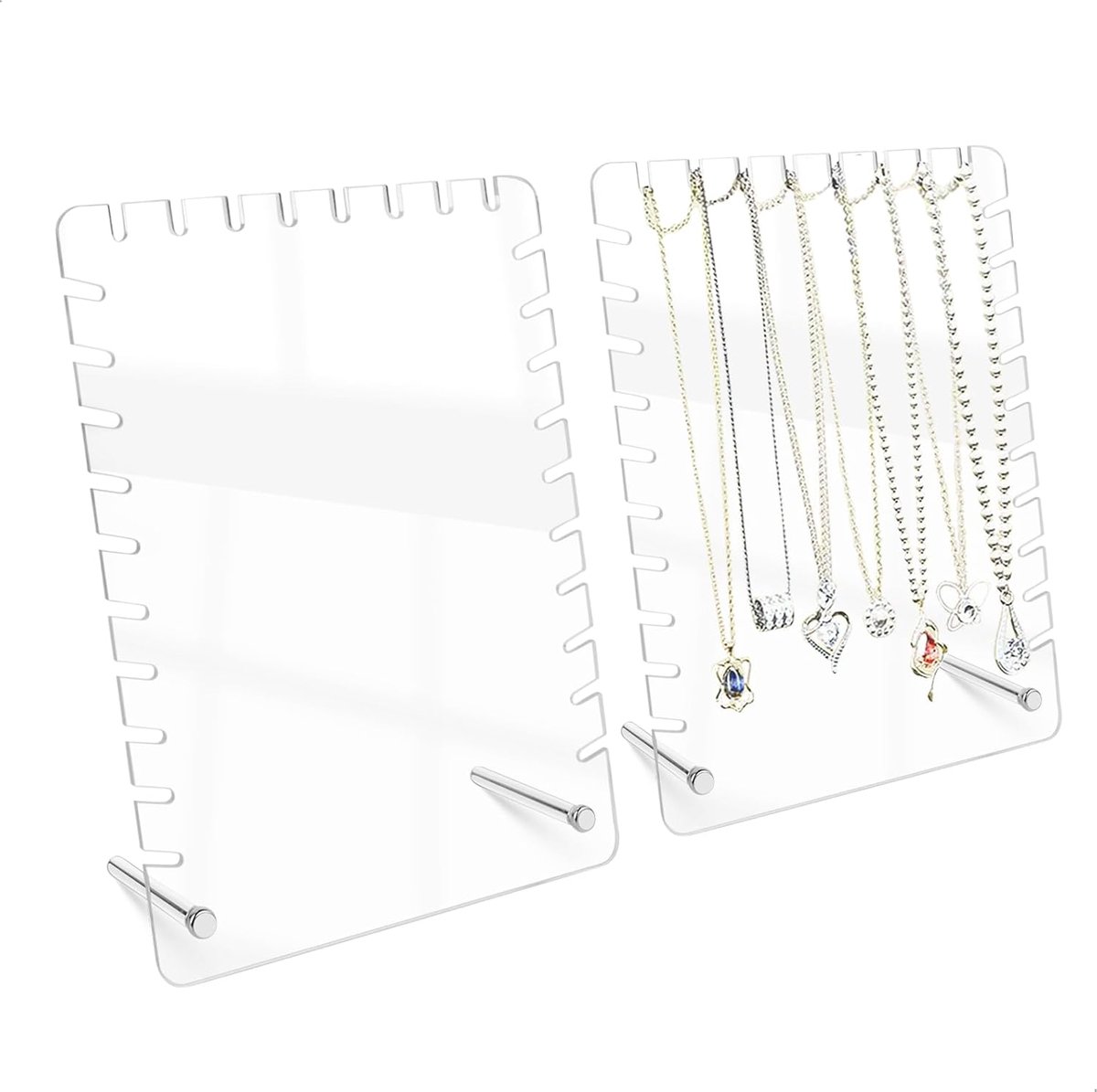 Sieradenstandaard 2 Pcs - Transparant acryl - Robuust en duurzaam - Perfect voor presentatie - ShopVlot