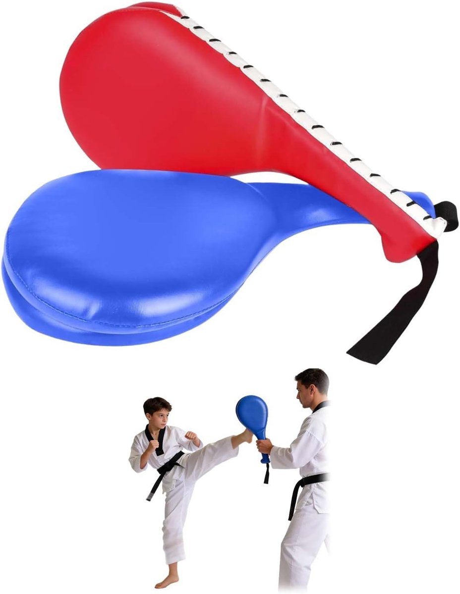 Impact pads set van 2 - Leer - Duurzaam trainingsmateriaal - Ideaal voor kickbokstraining - ShopVlot
