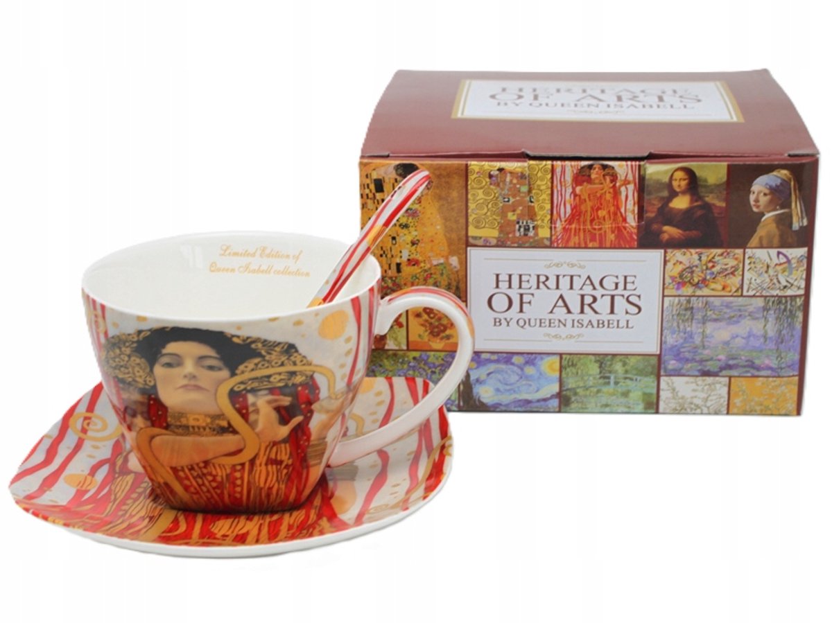 Merkloos Kop en Schotel met Lepel, 250ml, Klimt 'Geneeskunde' Design