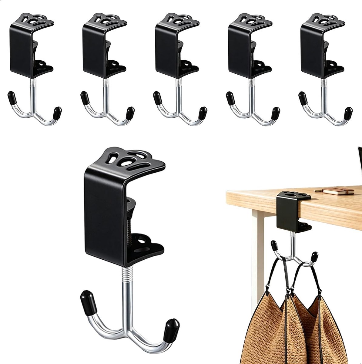 Handtashaken voor tafels - 8 stuks draaibare haken - verstelbaar en multifunctioneel - ShopVlot