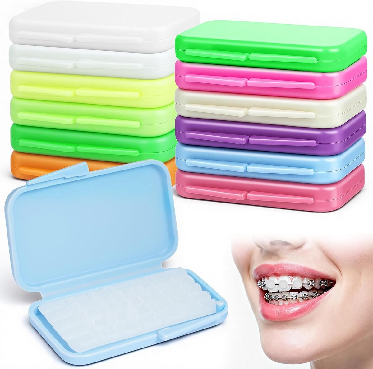 Tandsteunen 12 voorgesneden dozen - Verschillende smaken - Hoge kwaliteit - Voor orthodontische bescherming - ShopVlot