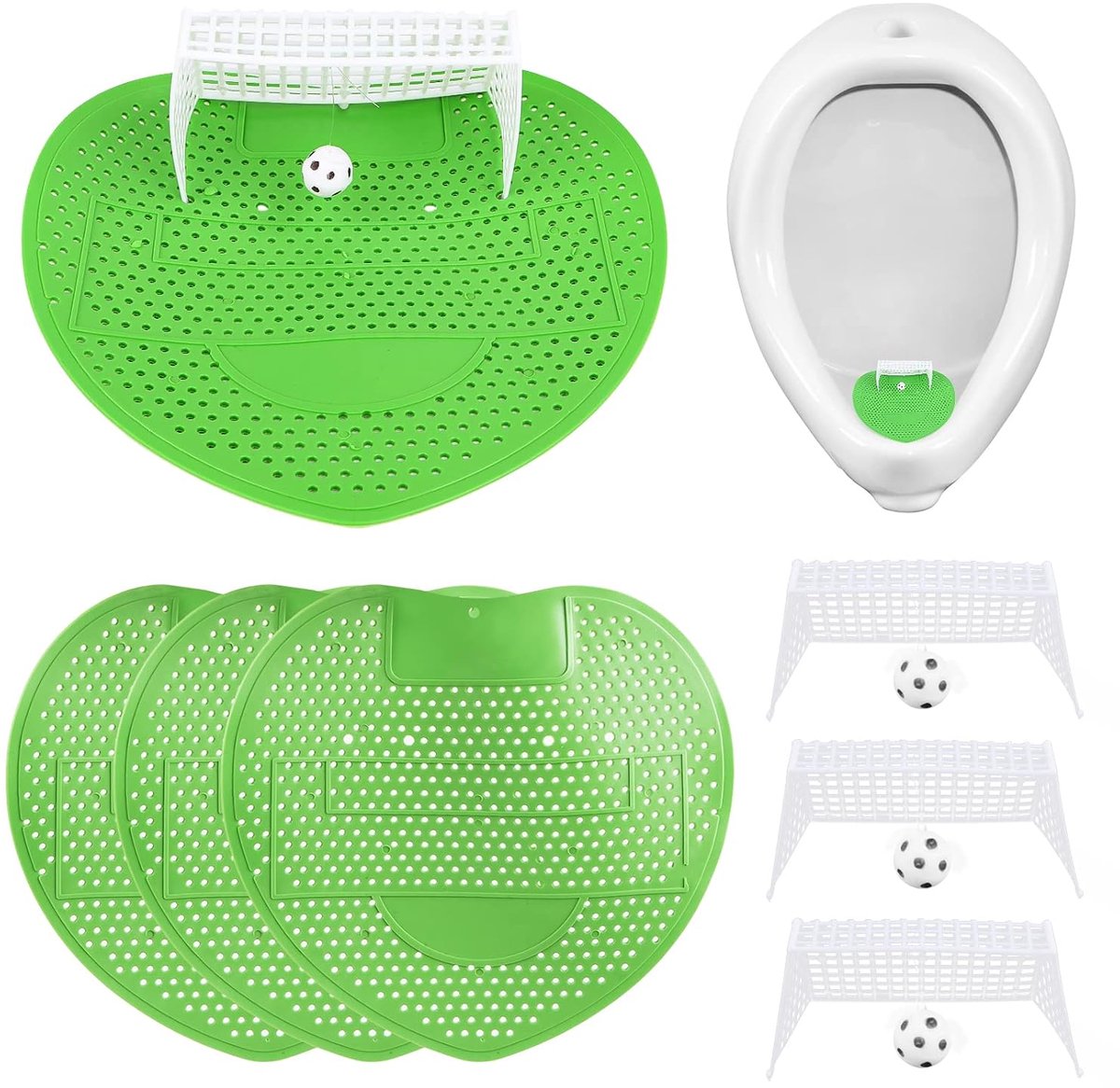 Voetbal Urinaalzeef - 4 Stuks, Spatbescherming voor Pissoirs, Hygiënische Urinale met Geurverwijdering