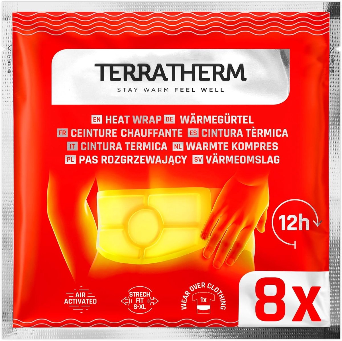 Warmtepleister voor rug en onderbuik - 8 stuks - luchtgeactiveerd - 12 uur langdurige diepe warmte - ShopVlot