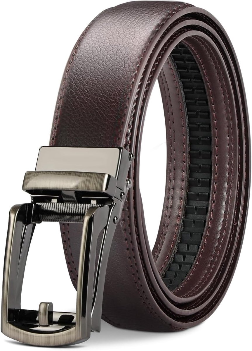 Leren Riem 35 mm - Verstelbare Leren Riem - Automatische Gesp - Geschikt voor Alle Lichaamstypes - ShopVlot