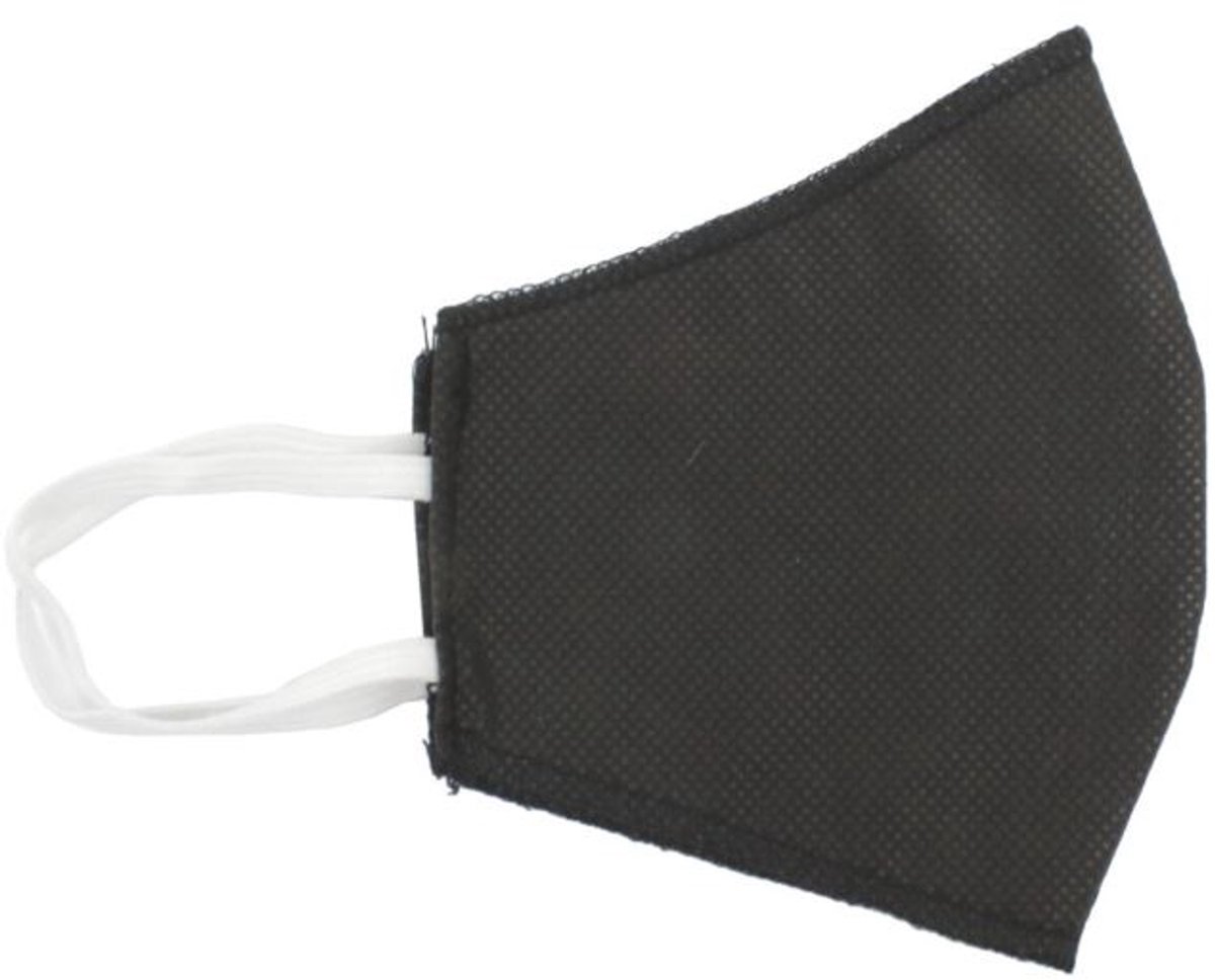 Merkloos Mondkapje Herbruikbaar Non-Woven Maat M Zwart