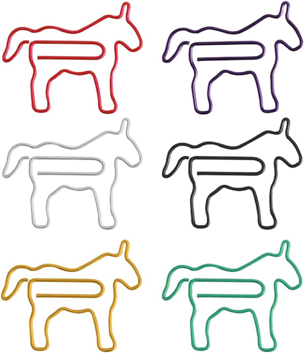 Papierclips 50-stuks - paarden ontwerp - metalen clips - leuk voor school en kantoor - ShopVlot