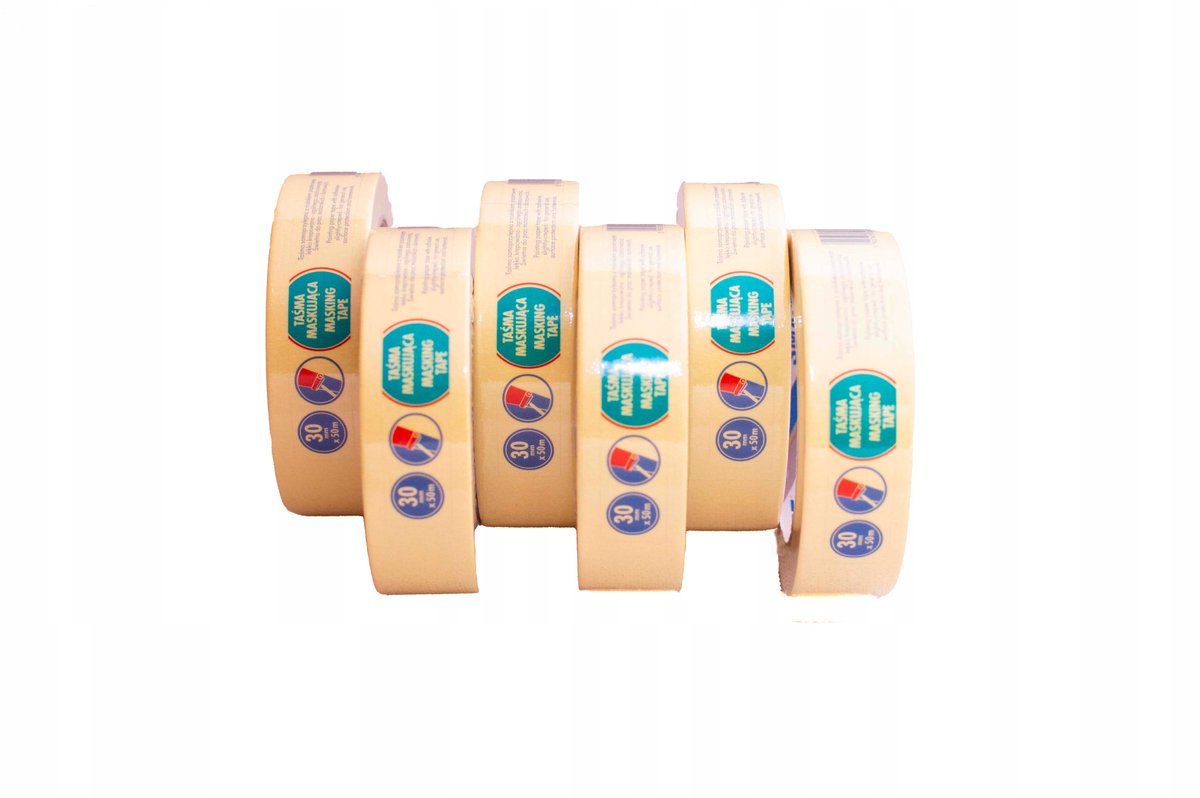 Gele Afplaktape 38mm x 50m - Papier Beschermend en Plakkerig