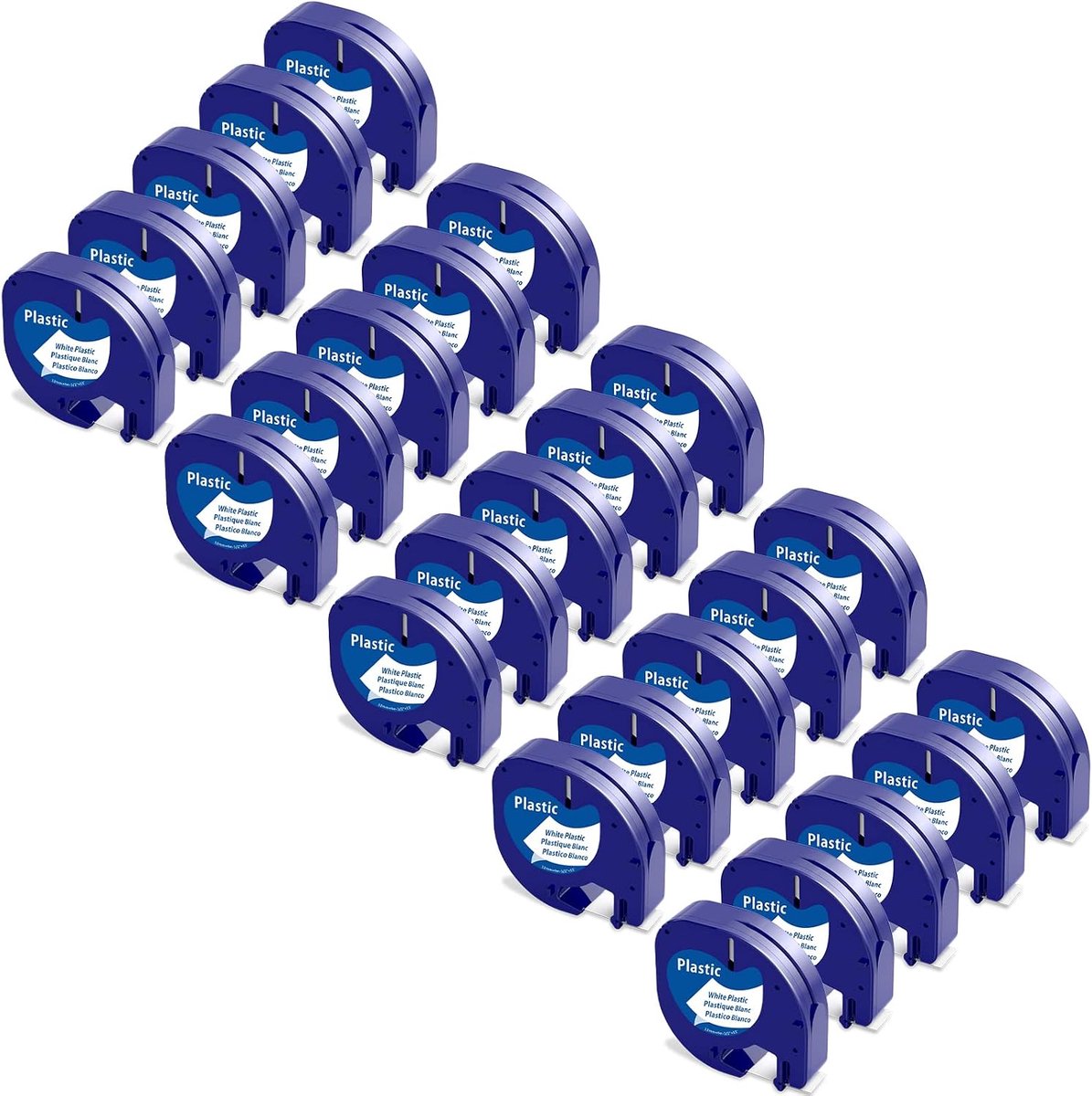 25x Compatible with Dymo LetraTag 12mm x 4m Plastic White Label Tape 91221 91201, Compatible with Dymo LetraTag Label - ShopVlot