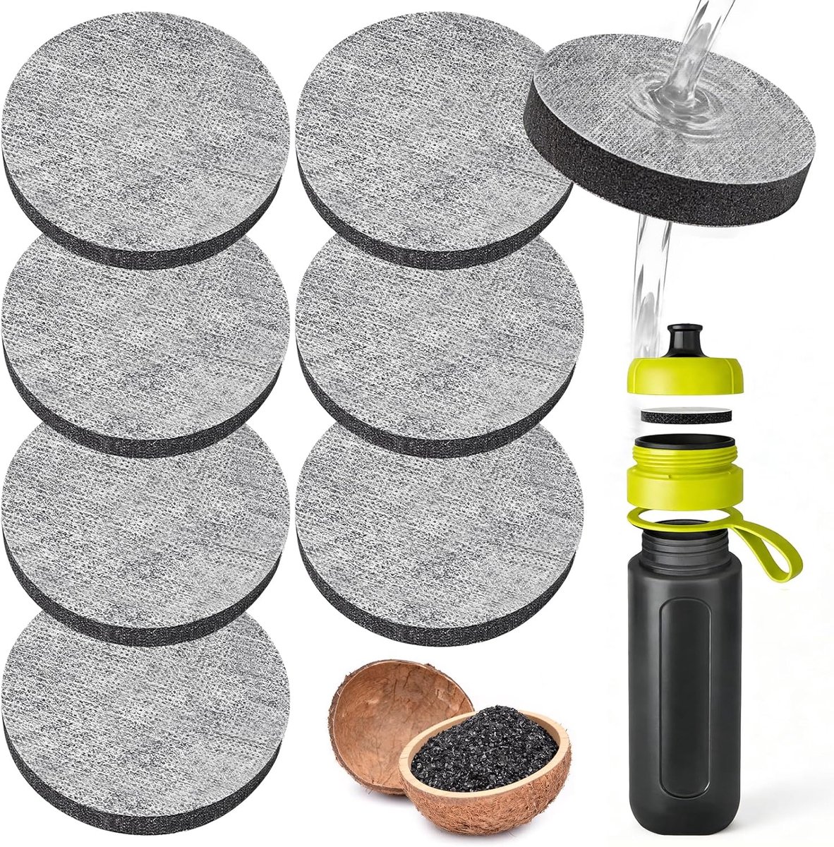 8 Pack Replacement Water Filter Discs for Brita Fill Go and Decanters - ShopVlot