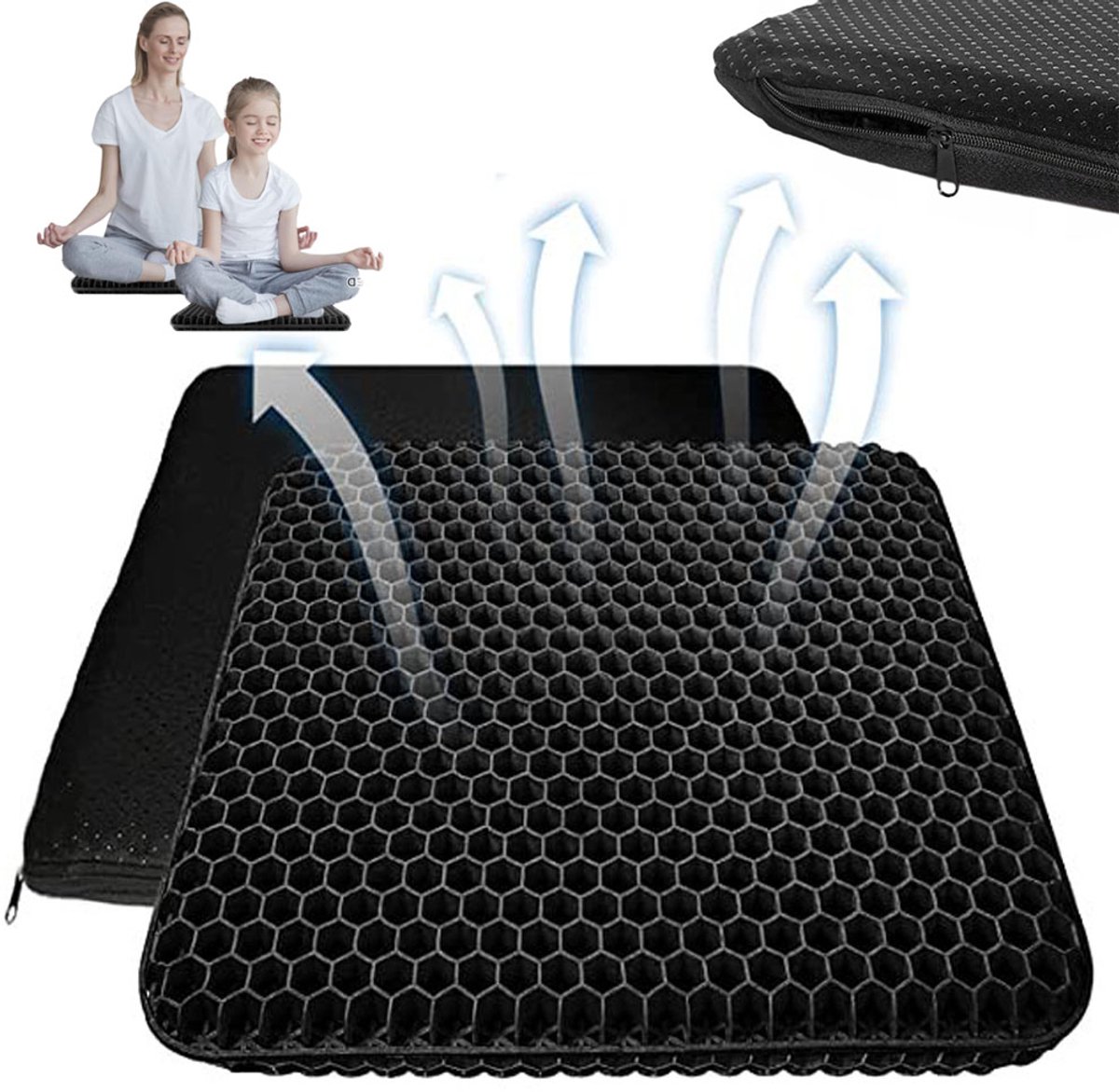Ergonomische Gel Kussen voor Stoel - Ademend & Comfortabel