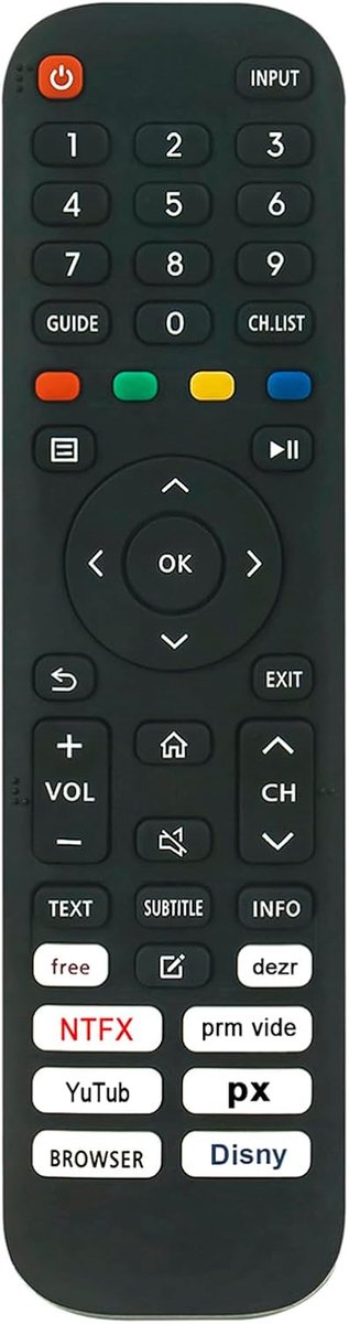 ALLIMITY Remote control replacement suitable for EKLYPS TV EK32FX300VS EK32FX300VM EK32FX300VSM EK43UX300VM - ShopVlot