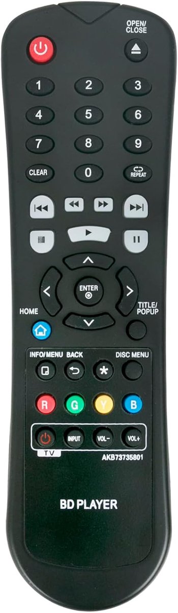ALLIMITY AKB 73735801 Remote Control Replacement suitable for LG Blu ray Player P630S BP440K P556 BP630 UBK90 UP970 - ShopVlot