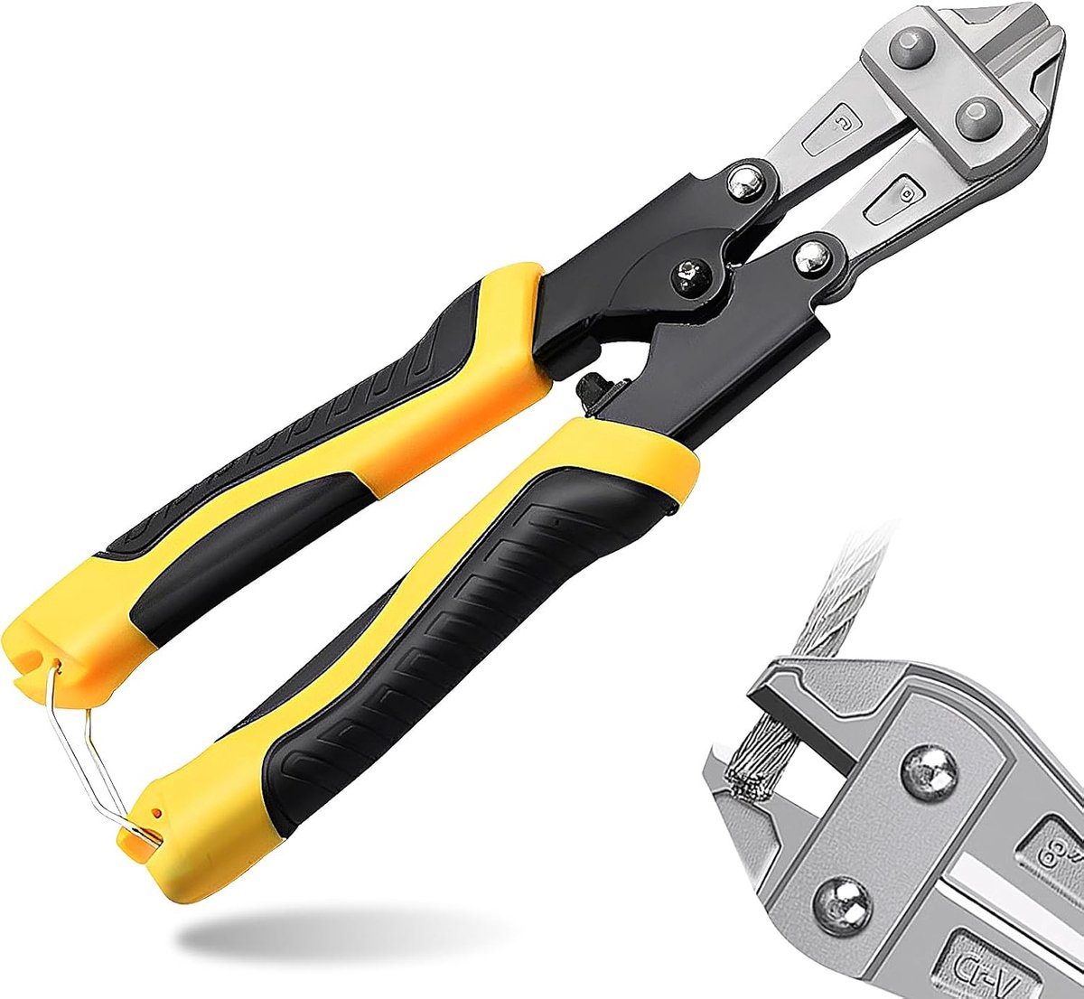 Mini Bolt Cutter, 220 mm Wire Cutter, Small Bolt Cutter, 8 Inches, Professional Bolt Cutter with Hardened Jaws, Rubber - ShopVlot