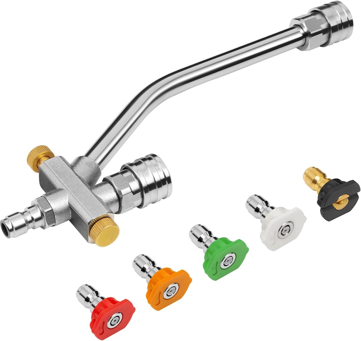 Foam Cannon Dual Connector Accessory with 1/4" Quick Connect, High Pressure Washer Double Tip Fastener with 5 Quick - ShopVlot