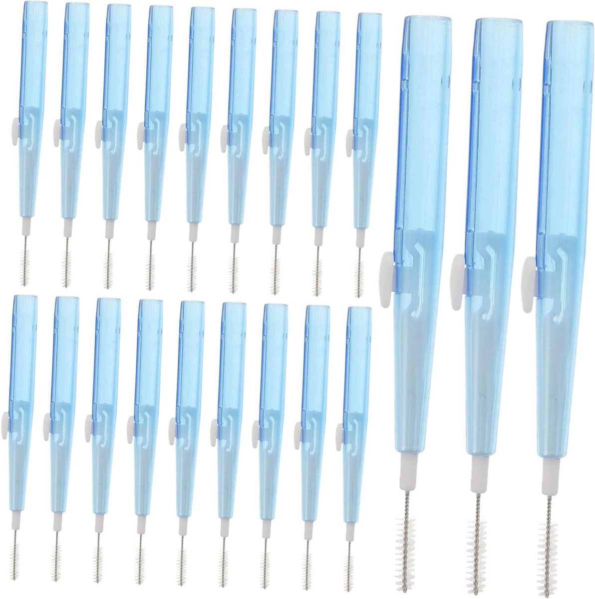Interdentaal Borsteltjes - Tandenstokers Flosser - Tanden Reinigen - Zachte Borstelkop - 60 stuks - Lichtblauw