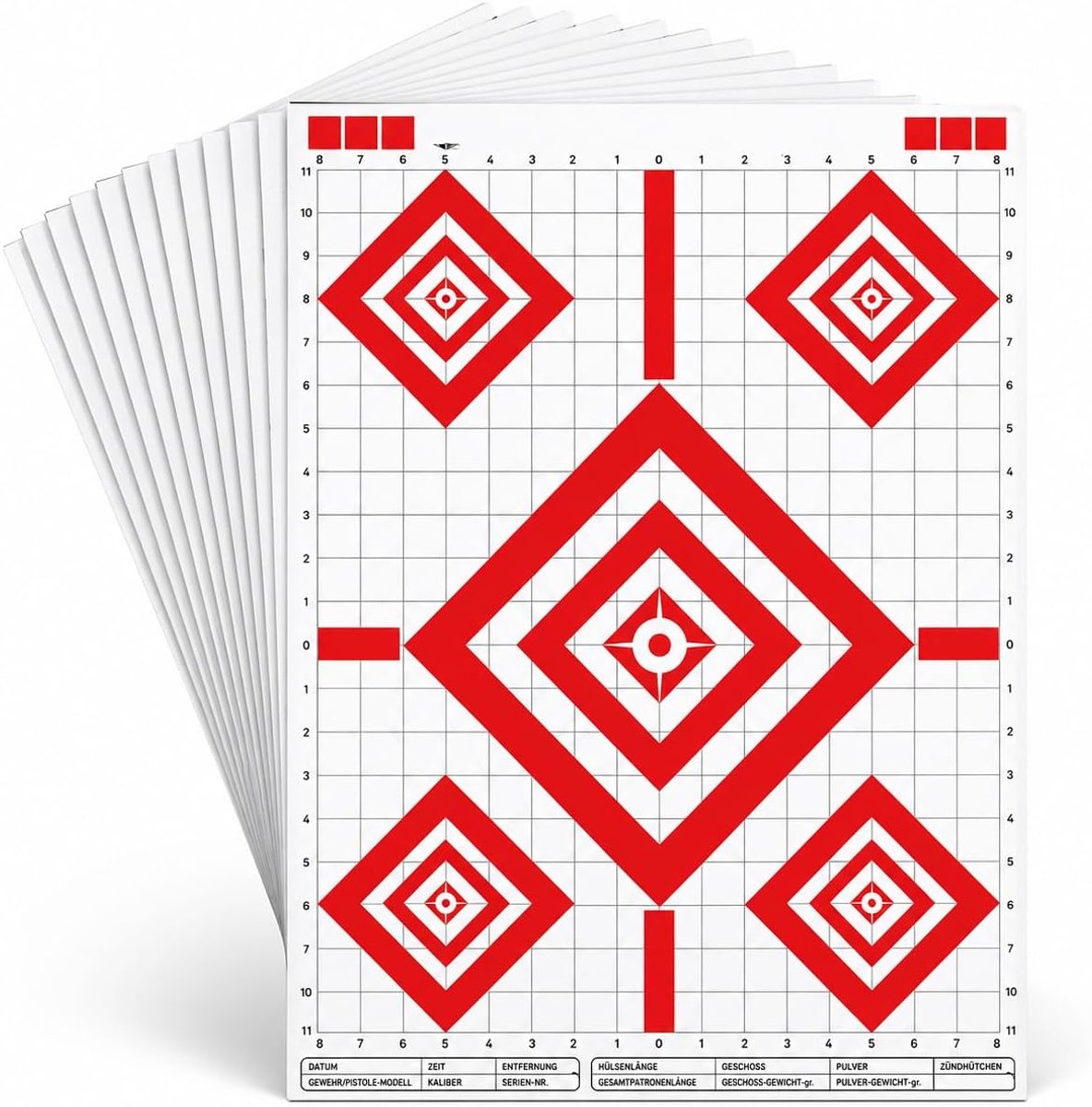 Doelschijven papier 43 x 63,5 cm - hoge zichtbaarheid - 5 zones - perfect voor precisietraining - ShopVlot