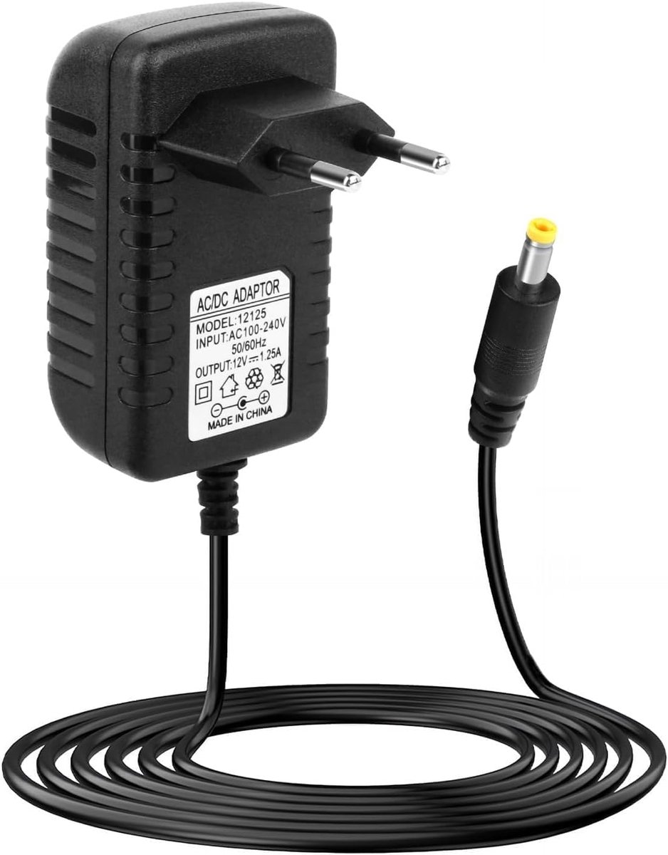Lader 15 W - 2 m kabel - 12 V, 1.25 A - geschikt voor Echo Dot (3e/4e/5e generatie) - ShopVlot