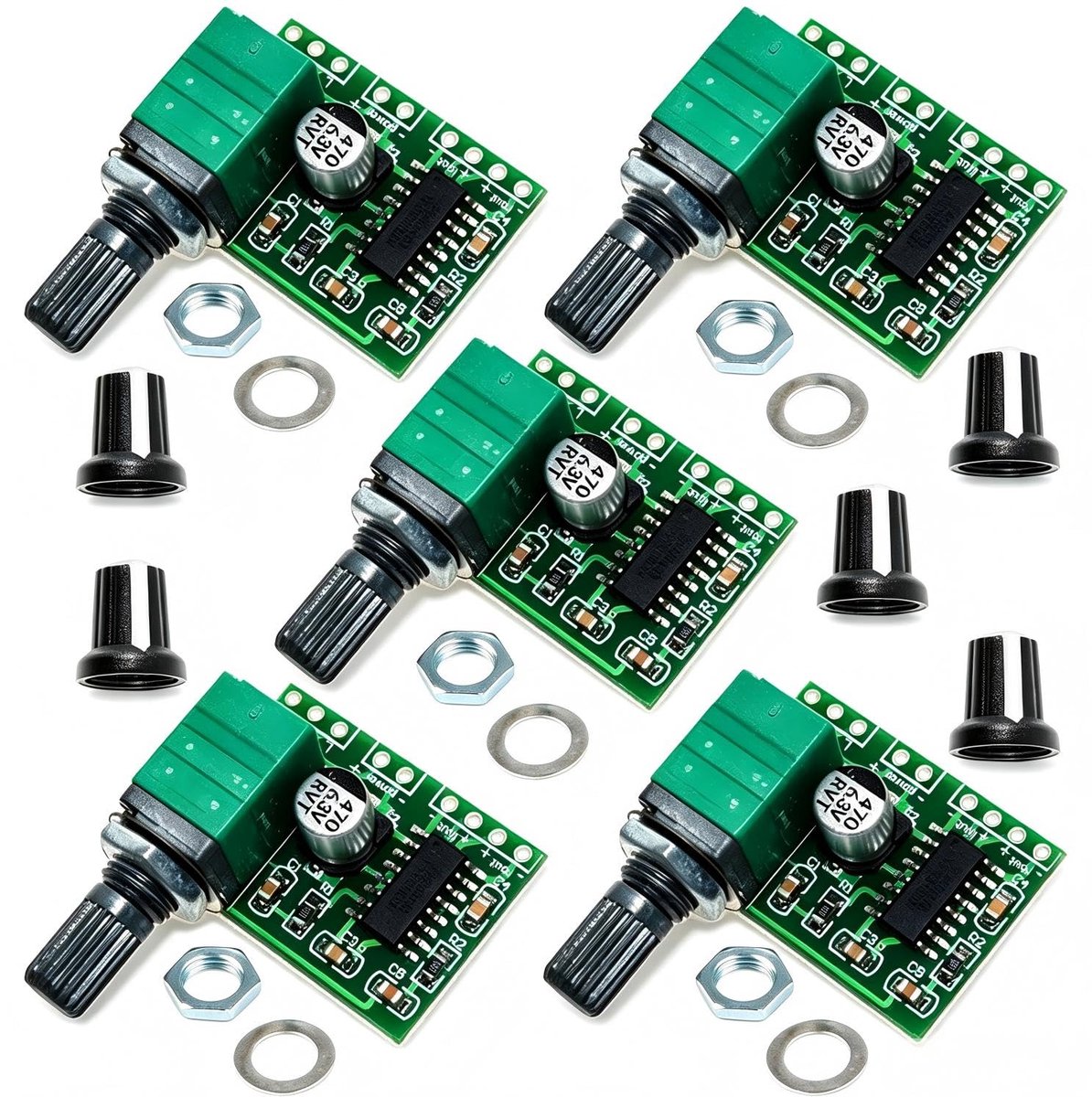Mini stereo versterker 5V - 5pcs PAM8403 module - 3W + 3W dual-channel - ideaal voor DIY audio projecten - ShopVlot