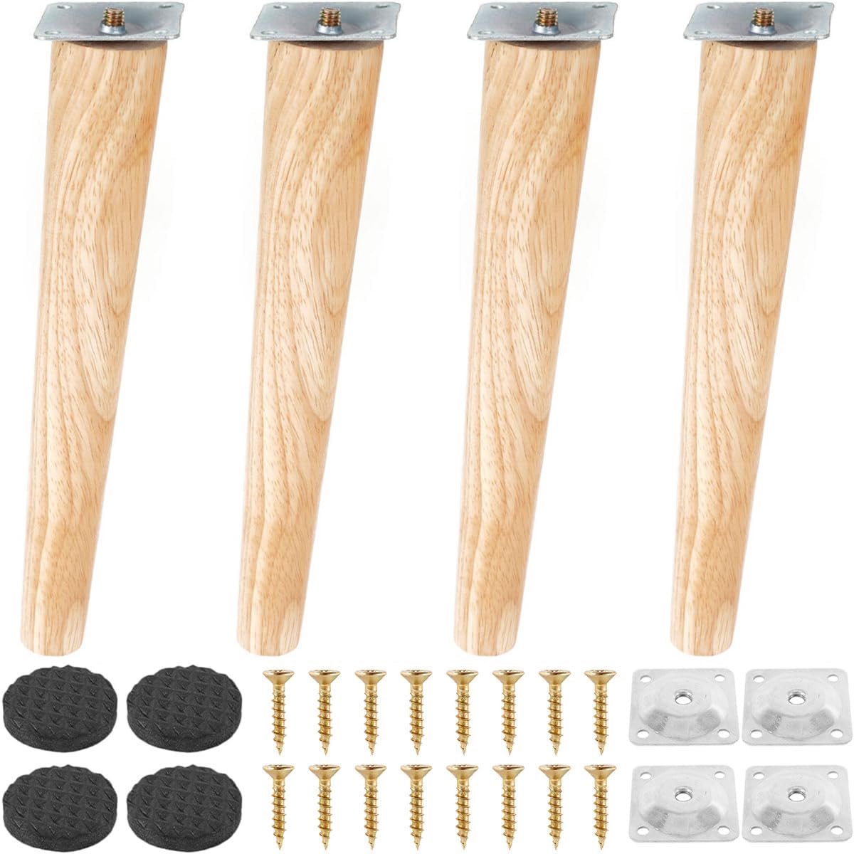 Meubelpoot 25 cm - Hoekige houten meubelpoten - Vervangbare poot voor meubels - Perfect voor bed, kast en tafel - ShopVlot
