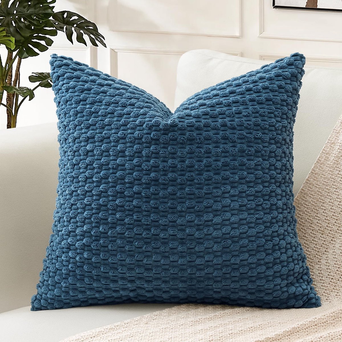 Kussenhoes 50 x 50 cm - corduroy - boho gestreept - ideaal voor bank of slaapkamer - ShopVlot