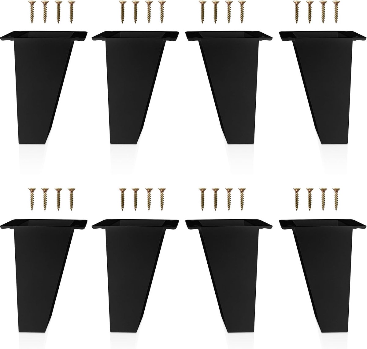 Meubelpoot set van 4 - Scandinavische stijl - zwart ABS kunststof - verhoogt meubels voor makkelijk reinigen - ShopVlot