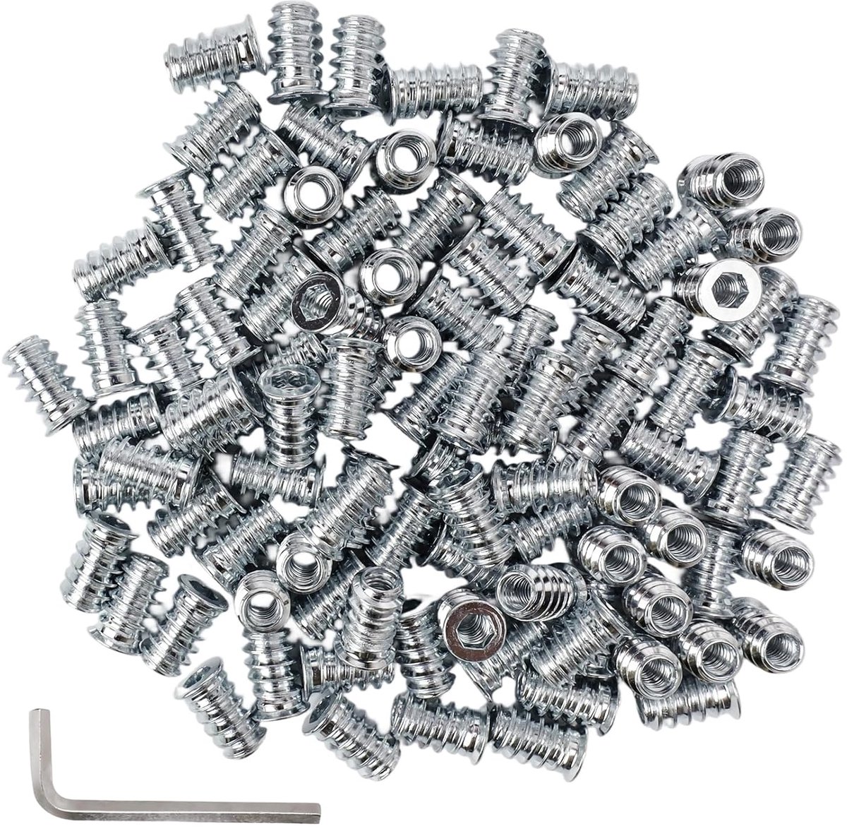 M5 schroef-in moeren 100 stuks - M5 x 15 mm - carbon staal - eenvoudig te installeren - ShopVlot