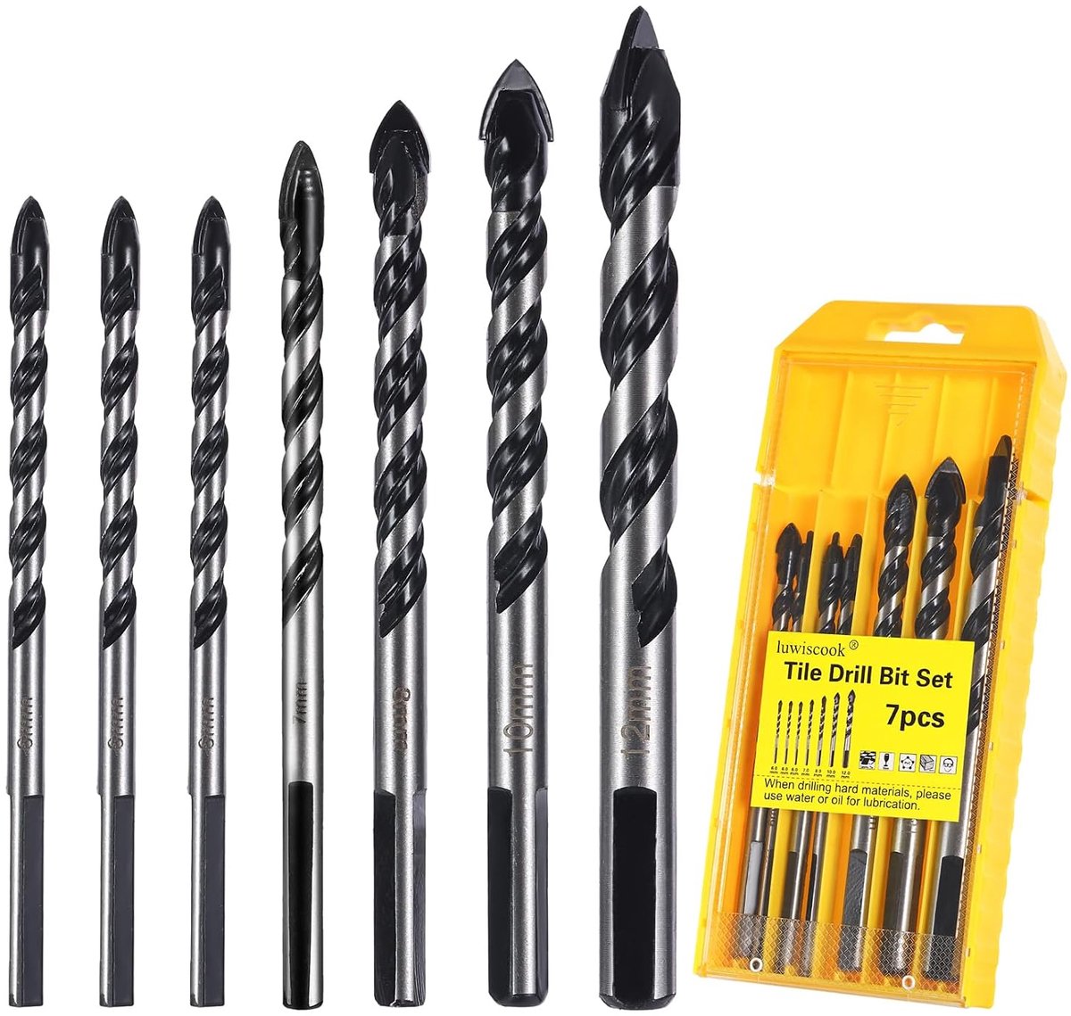 Tegelboor set 7-delig - professionele kwaliteit - carbide geslepen - geschikt voor porselein, beton en glas - ShopVlot