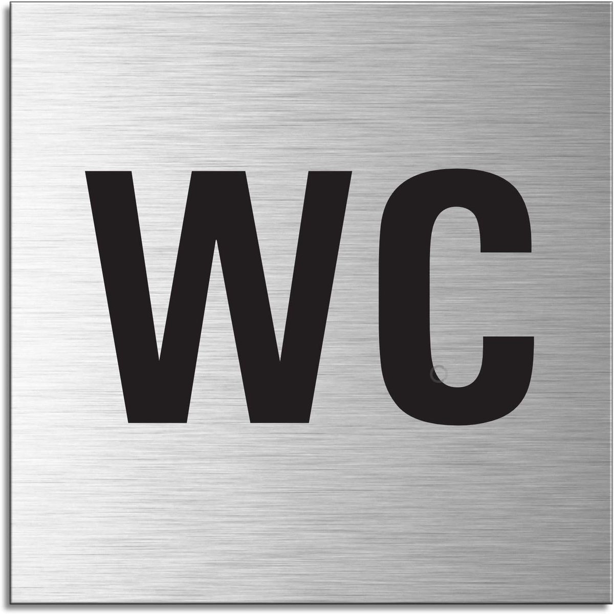 Deurbord WC - 120x120 mm - Aluminium roestvrij staal look - Zelfklevend en eenvoudig te bevestigen - ShopVlot