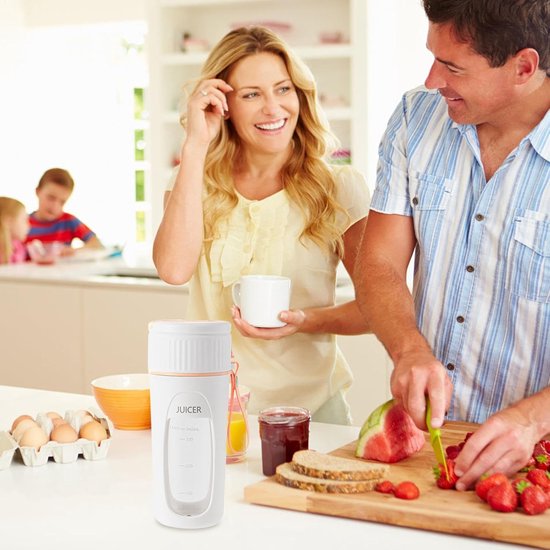 Draagbare Mixer Mok - Shake Blender - Gezonde Drankjes Maken - Dubbele Motor - 340 ml - Oranje — afbeelding 3