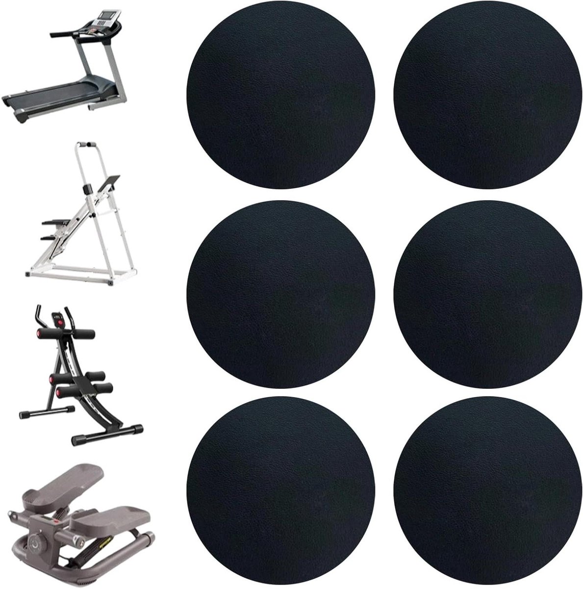Loopband Vloermat - Hometrainer Mat - Bescherming Vloer - Schokabsorberend - 6 stuks - Zwart