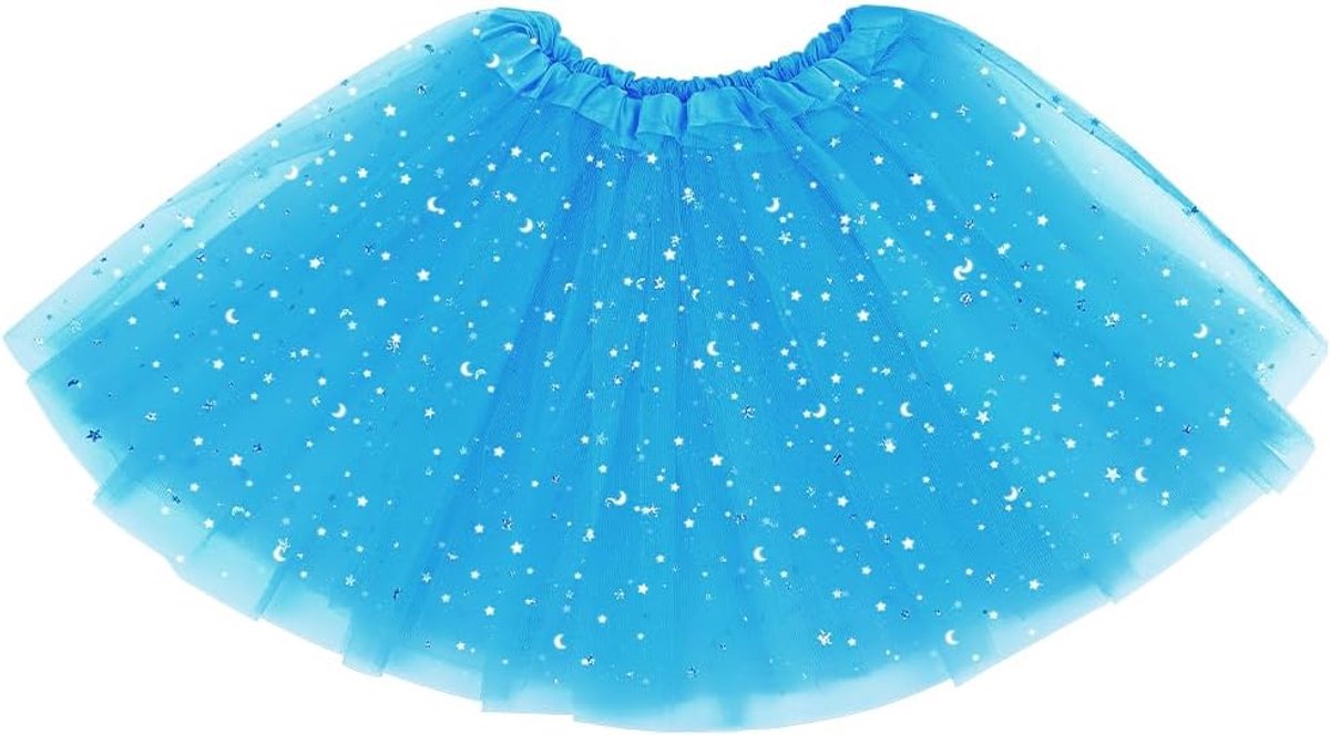 Rok voor meisjes, Sparkle tutu, rok, balletrok, paillettentu, kinderen, met elastische tailleband, balletrok, prinsessenminirok voor carnaval, Halloween, feestkostuum voor meisjes, 2-7 jaar